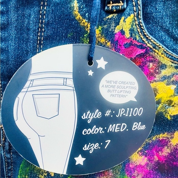 NWT! Blue Age Denim Collection Young Women Hand Painted Jeans Juniors 7 - Picture 4 of 10